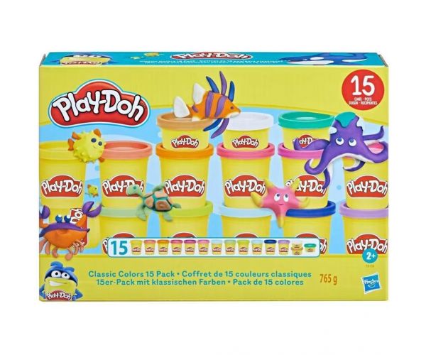 Play-Doh: set de plastilină, 15 piese, culori clasice - Hasbro