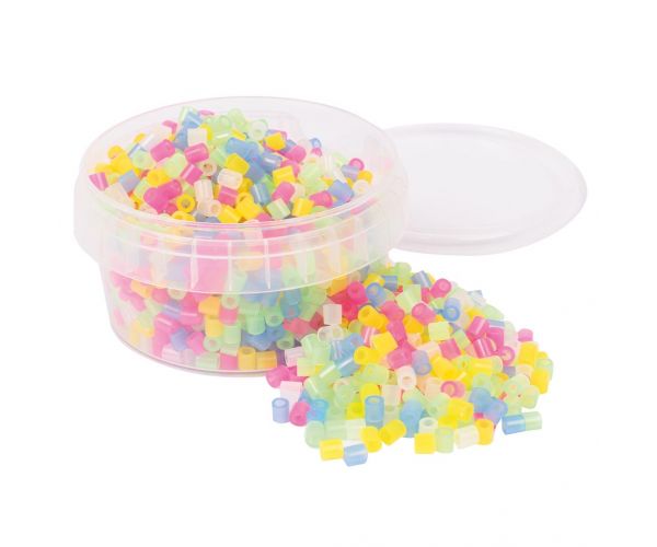 PlayBox: 1000 de mărgele MIDI de 5 mm, care se pot călca, în culori transparente deschise