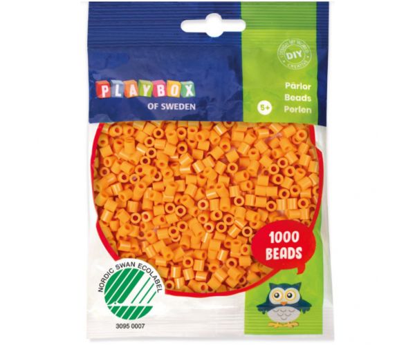 PlayBox: 1000 de mărgele MIDI de 5 mm pentru călcat, culoare chihlimbar.