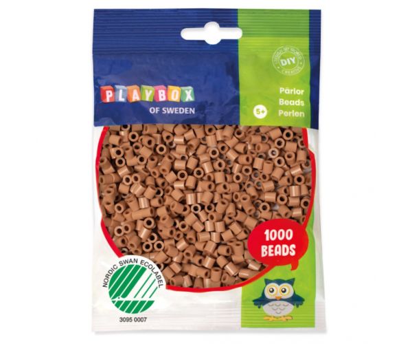 PlayBox: 1000 de mărgele MIDI de 5 mm pentru călcat, culoare nisip.