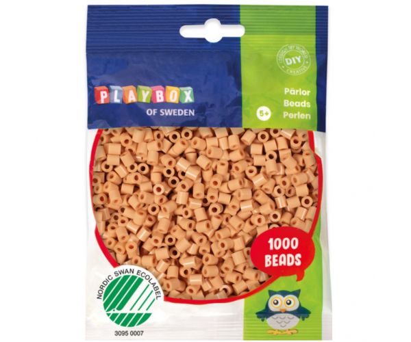 PlayBox: 1000 de mărgele MIDI de 5 mm, termoadezive, culoare bej deschis