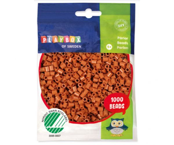 PlayBox: 1000 de mărgele MIDI de 5 mm, termoadezive, culoare caramel