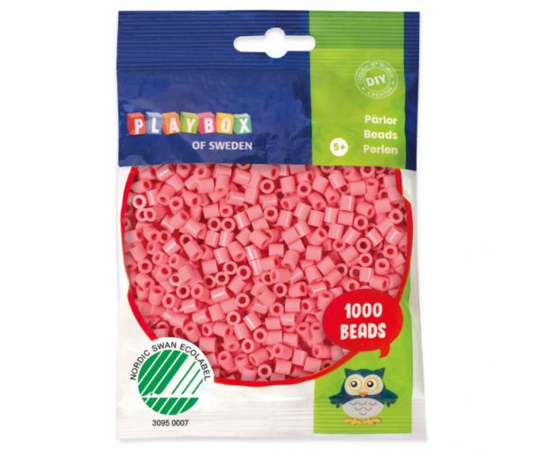 PlayBox: 1000 de mărgele MIDI de 5 mm termoadezive, culoare roz cald