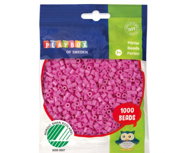 PlayBox: 1000 de mărgele MIDI de 5 mm termoadezive de culoare fucsia