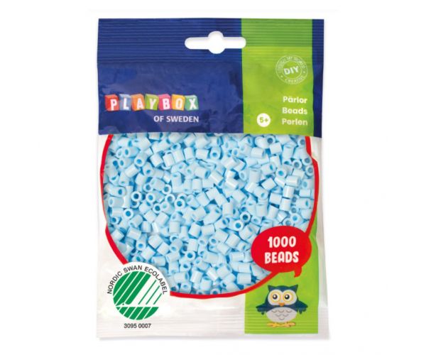PlayBox: 1000 de mărgele MIDI de 5 mm, termocolante, de culoare albastru-gheață