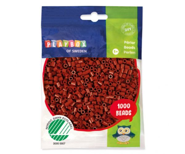 PlayBox: 1000 de mărgele MIDI de 5 mm, termocolante, de culoare roșu-maroniu