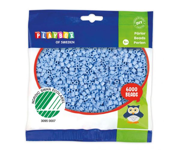 PlayBox: 5mm-es MIDI vasalható gyöngy 6000db-os pasztell kék színben