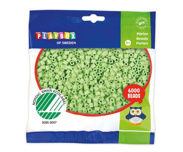 PlayBox: 5mm-es MIDI vasalható gyöngy 6000db-os pasztell zöld színben