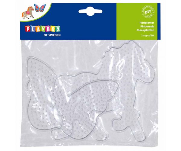 PlayBox: Bază de mărgele MIDI de 5mm, călcabile, model fluture și cal.
