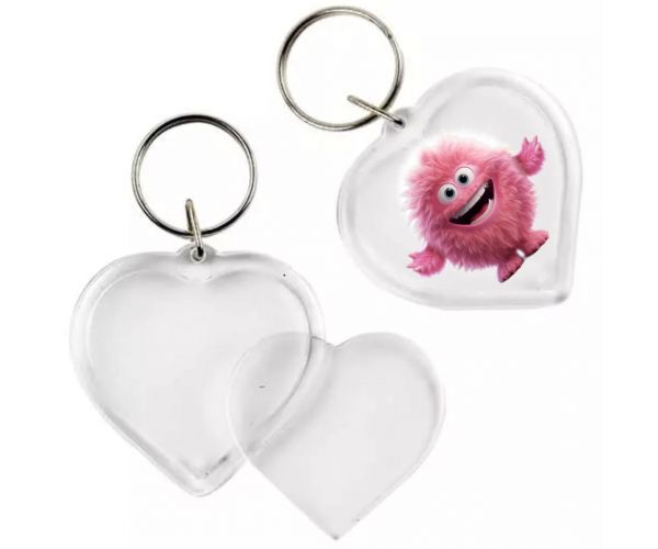 PlayBox: Breloc în formă de inimă transparentă, diametru de 5 cm, 1 buc.
