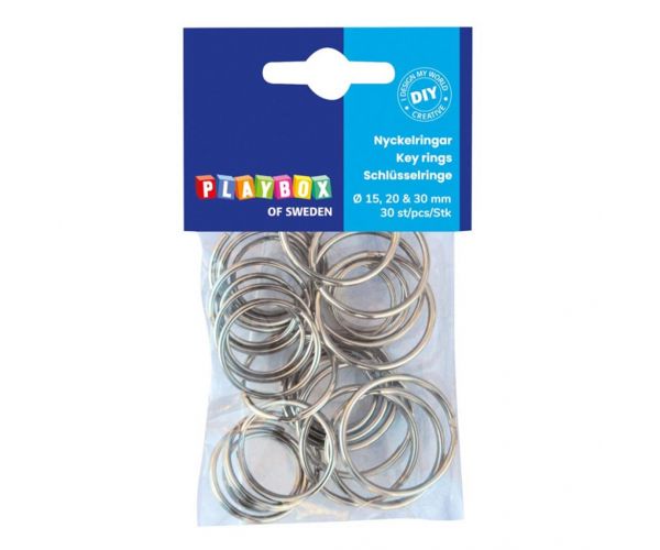 PlayBox: Brelocuri metalice în trei dimensiuni, set de 30 bucăți.