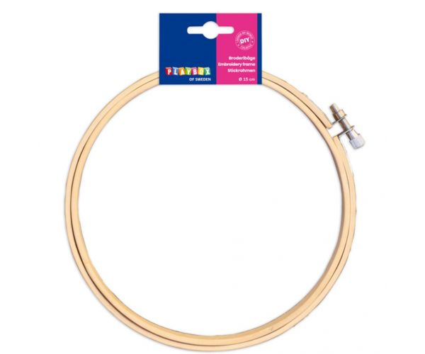 PlayBox: Cadru de brodat din lemn cu diametrul de 15 cm.