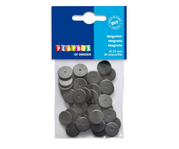 PlayBox: Discuri magnetice de 15mm, set de 36 bucăți
