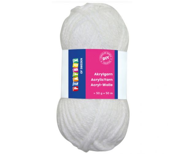 PlayBox: Fir acrilic 50g, 50m, culoare albă