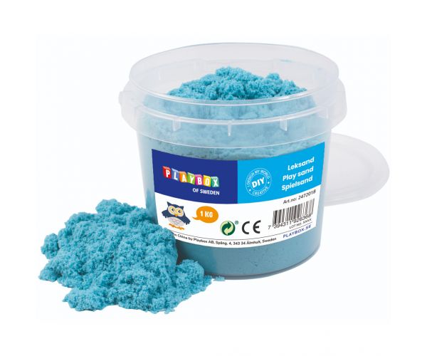 PlayBox: Găleată de nisip kinetic albastru, 1kg