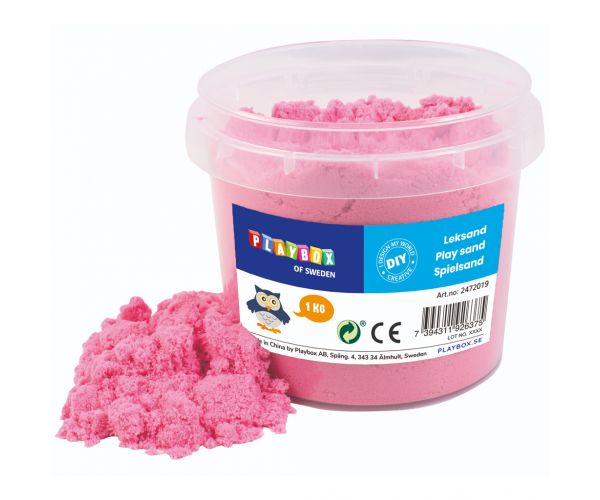 PlayBox: Găleată de nisip kinetic roz, 1kg
