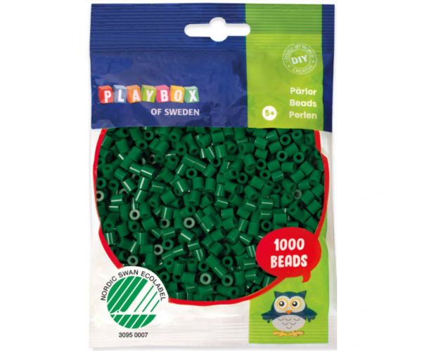 PlayBox: 5mm-es MIDI vasalható gyöngy 1000db-os dzsungelzöld színben