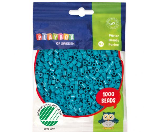 PlayBox: Mărgele MIDI de 5mm pentru călcat, 1000 bucăți, culoare turcoaz