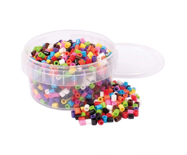 PlayBox: Mărgele MIDI de călcat de 5mm - mix de 10 culori vii, 1000 de bucăți