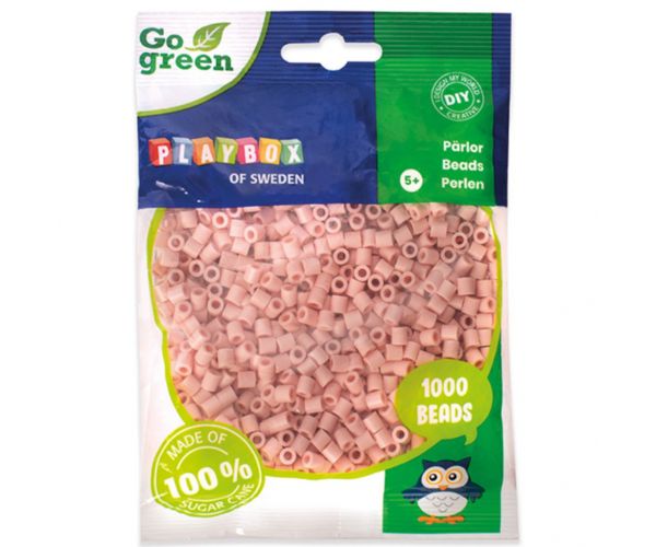 PlayBox: Mărgele MIDI de călcat, verzi, de 5 mm, 1000 de bucăți, în culoare bej deschis.