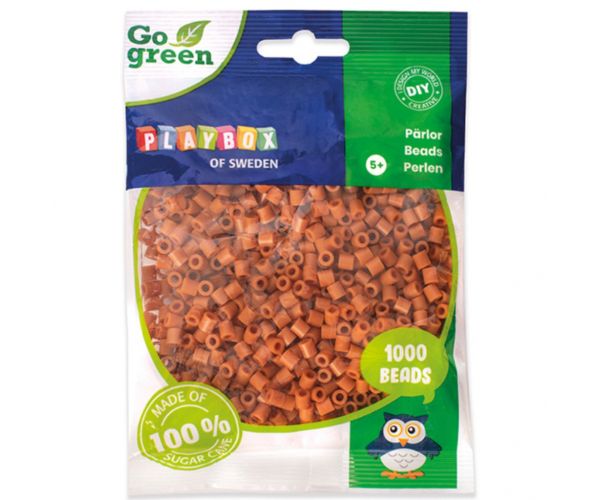 PlayBox: Mărgele MIDI de călcat, verzi, de 5 mm, 1000 de bucăți, în culoare maro deschis.