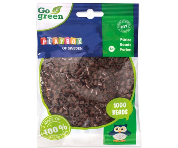 PlayBox: Mărgele MIDI de călcat, verzi, de 5mm, 1000 bucăți, culoare maro.