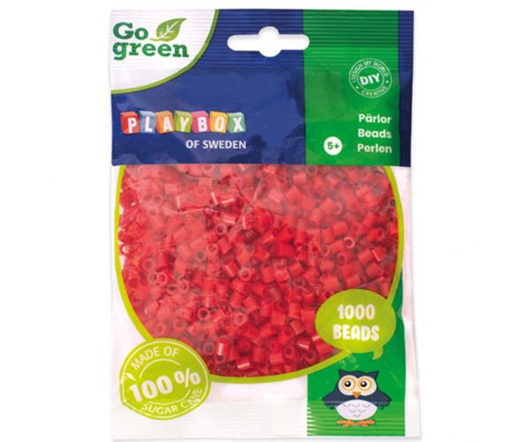 PlayBox: Mărgele MIDI de călcat, verzi, de 5mm, 1000 bucăți, în culoare roșie.