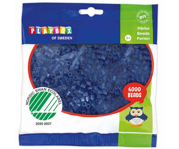 PlayBox: Mărgele albastre închis, termoadesive, de 5mm, pachet de 6000 bucăți