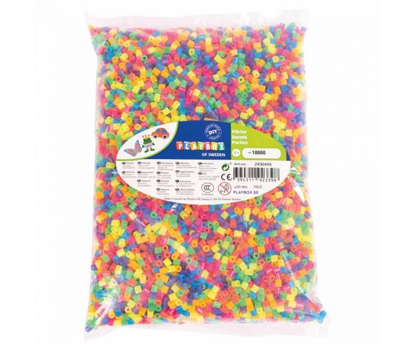 PlayBox: Mărgele de călcat MIDI, neon, de 5mm, pachet de 10.000 bucăți
