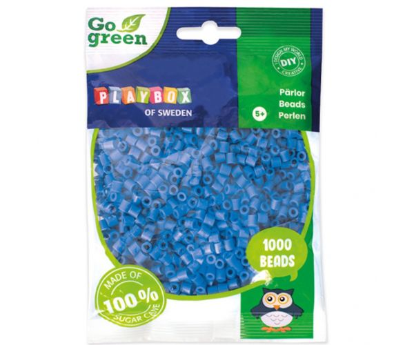 PlayBox: Mărgele de călcat MIDI verzi, de 5 mm, 1000 bucăți, în culoare albastră.