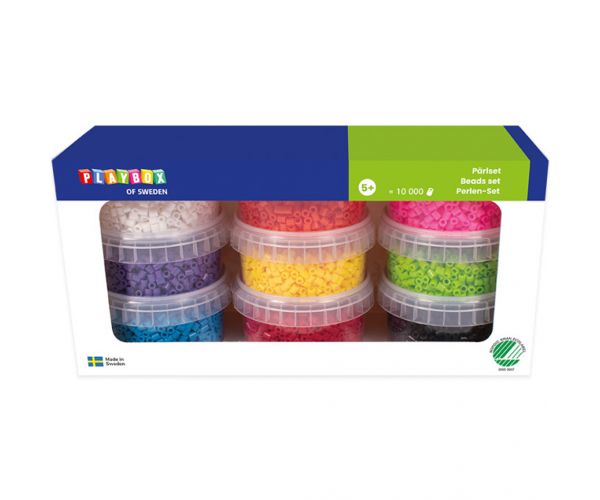 PlayBox: Mărgele termoadezive XL MAXI de 9 mm în 9 culori, 10000 bucăți