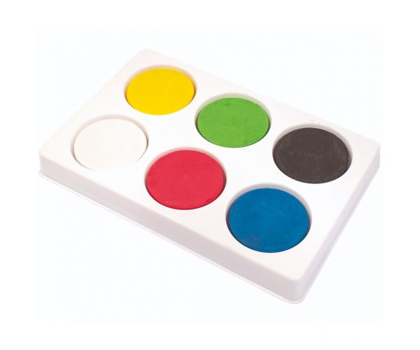 PlayBox: Paletă de culori cu 6 discuri de vopsea de 44mm.