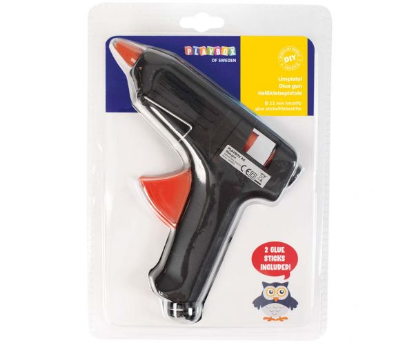 PlayBox: Pistol de lipit de dimensiuni mari, cu temperatură scăzută, cu 2 bare de lipici de 11mm.