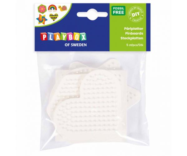 PlayBox: Placă de bază din bioplastic MIDI de 5mm pentru mărgele de călcat, pachet de 4 bucăți.