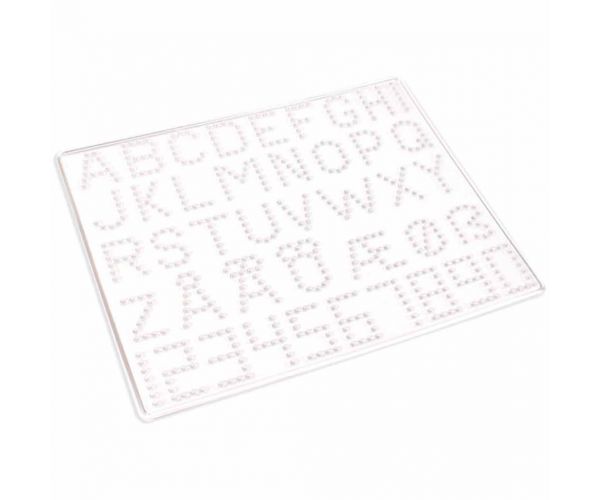 PlayBox: Placă de bază pentru mărgele MIDI de 5mm care se pot călca, cu litere, numere și simboluri, pachet de 5 bucăți.