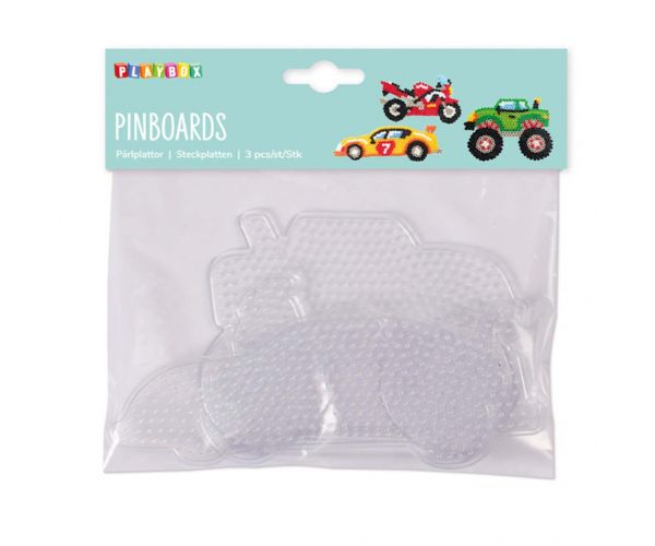 PlayBox: Plăci de bază pentru mărgele MIDI de 5 mm, set de 3 bucăți - Vehicule