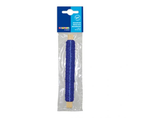 PlayBox: Sârmă de legare din metal, albastră, 0,5mm, 50m
