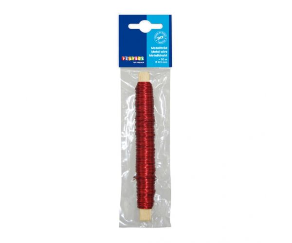 PlayBox: Sârmă de legat din metal, roșie, 0,5mm, 50m
