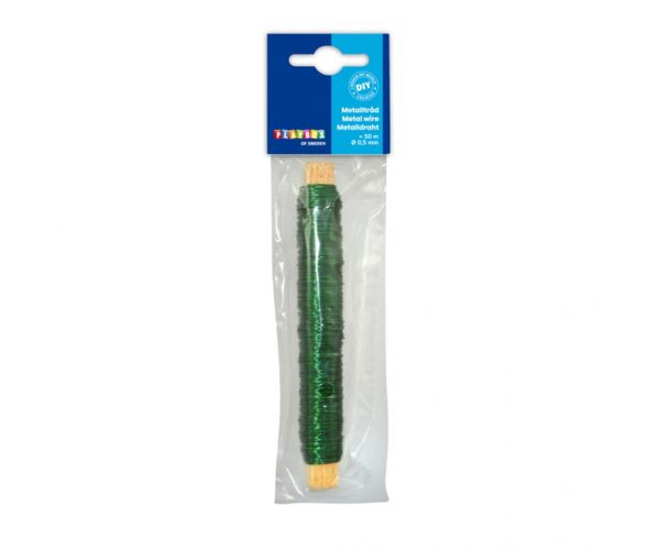 PlayBox: Sârmă de legat din metal, verde, 0,5mm, 50m
