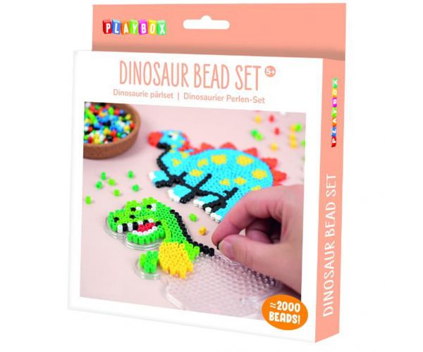 PlayBox: Set creativ de mărgele termoadezive MIDI cu dinozauri, 5 mm