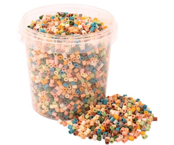 PlayBox: Set cu 5000 de mărgele pastelate MIDI de 5mm pentru călcat, în găleată