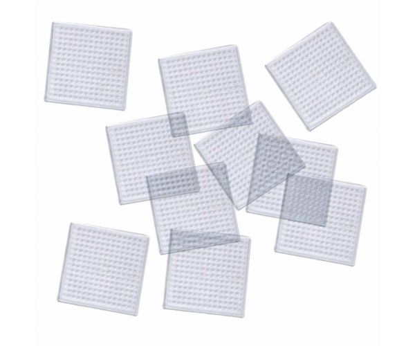 PlayBox: Set de 10 plăci pătrate pentru mărgele MIDI termoadesive de 5mm.