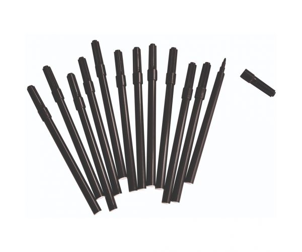 PlayBox: Set de 12 markere subțiri negre