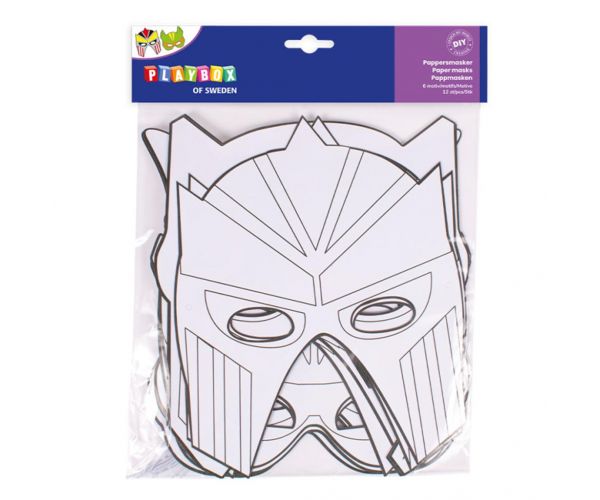 PlayBox: Set de 12 măști de supereroi din hârtie mache