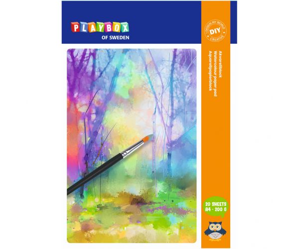 PlayBox: Set de 20 de coli de hârtie pentru acuarelă albă A4