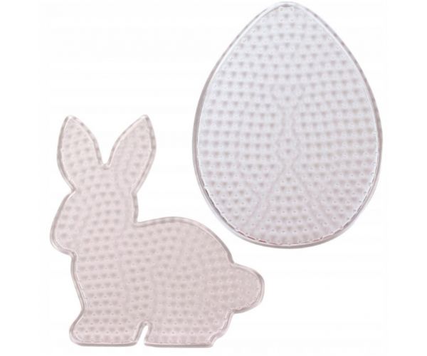 PlayBox: Set de 5 baze de mărgele MIDI de 5 mm pentru călcat, iepuraș și ou de Paște, 5 bucăți fiecare