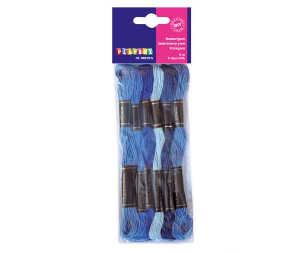 PlayBox: Set de ață de brodat, 6 bucăți, albastru