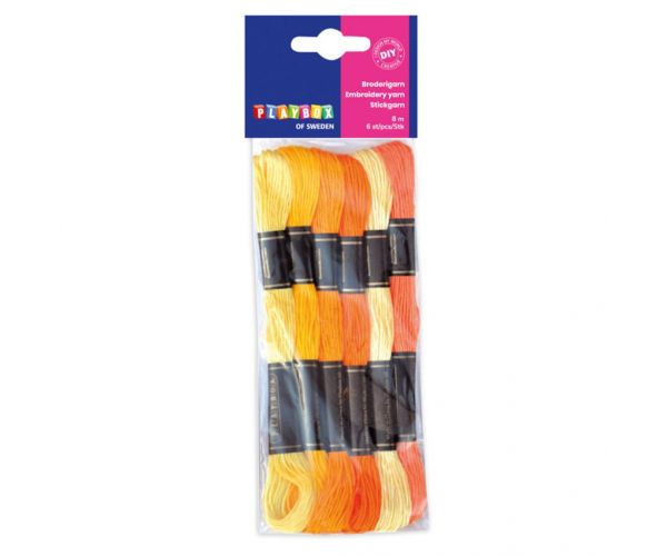 PlayBox: Set de ață de brodat, 6 bucăți, galben-portocaliu