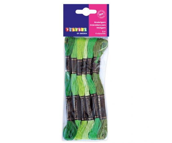 PlayBox: Set de ață de brodat, 6 bucăți, verde