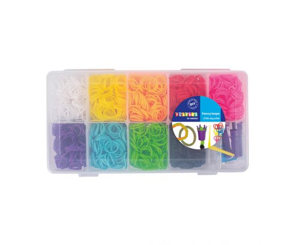 PlayBox: Set de confecționare brățări din elastice cu 9 culori, set de 2700 bucăți.